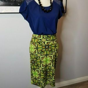 LuLaRoe Green Cassie Skirt
